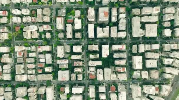 Aerial top down hyperlapse of rectangular streets and buildings pattern in Athens, Grecja — Wideo stockowe