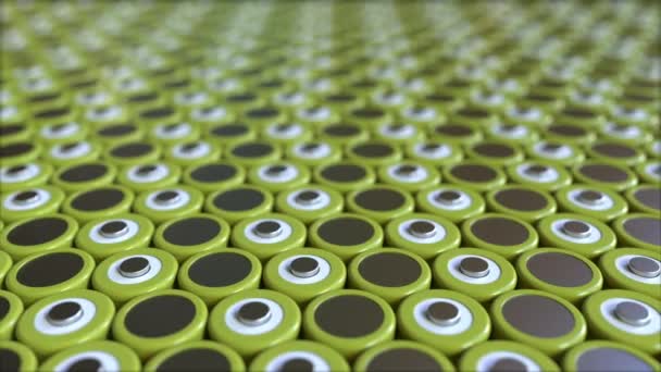 Литий-ионные батареи, зацикленный фон движения — стоковое видео