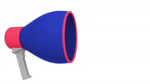 Megafone e bandeira da Nova Zelândia no balão de fala. Linguagem ou declaração nacional relacionado animação 3D conceitual — Vídeo de Stock