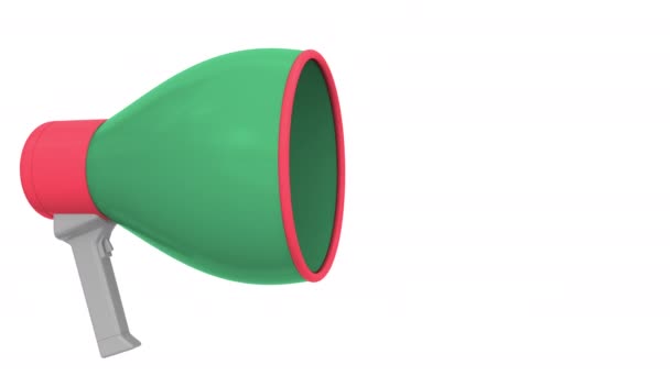 Lautsprecher und Flagge Litauens auf dem Sprechballon. Sprache oder nationale Aussage im Zusammenhang mit konzeptioneller 3D-Animation — Stockvideo