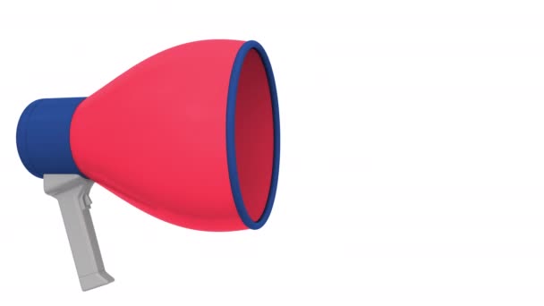 演讲气球上的扩音器和多米尼加共和国国旗。 语言或国家声明相关概念3D动画 — 图库视频影像