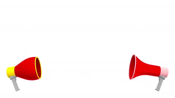 Прапори Індонезії та Німеччини про мову бульбашки з гучномовцями. Міжкультурний діалог або міжнародні розмови пов'язані 3d анімації — стокове відео