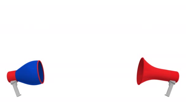 Burbujas de habla con banderas de Suiza y Rusia. Diálogo intercultural o charlas internacionales relacionadas con la animación 3D — Vídeos de Stock