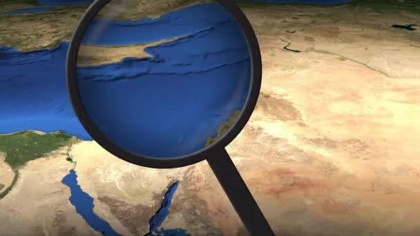 Tel Aviv stad wordt gevonden op de kaart — Stockvideo