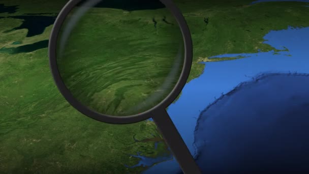 Loupe encuentra Washington en el mapa 3d — Vídeo de stock