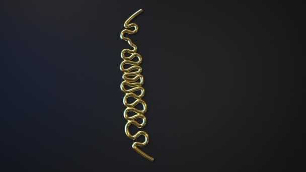 Euro sign made with gold wire, 3d animation — Stock Video