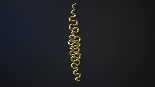 Pound sign made with gold wire, 3d animation — Stock Video