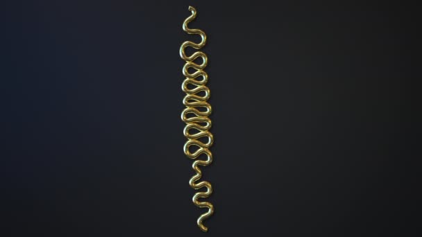 Sinal de rublo feito com fio de ouro, animação 3D — Vídeo de Stock