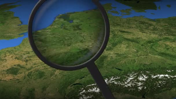 Loupe encontra Cidade de Luxemburgo no mapa — Vídeo de Stock