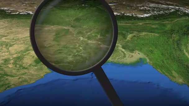 Město Kalkata nalezeno na mapě — Stock video