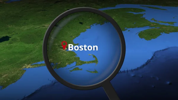 Бостонське місто, знайдене на карті, 3d рендеринг — стокове фото