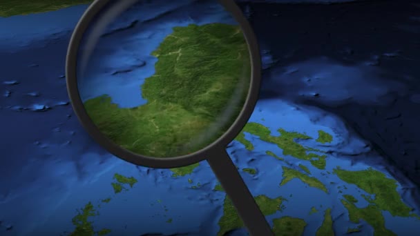 Manille ville étant trouvé sur la carte, rendu 3d — Video