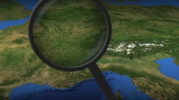 Loupe trova Losanna sulla mappa, rendering 3d — Video Stock