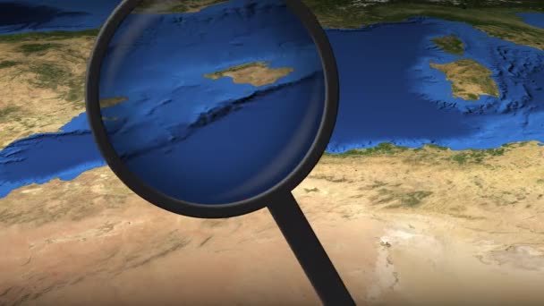 Algeri città trovata sulla mappa, rendering 3d — Video Stock