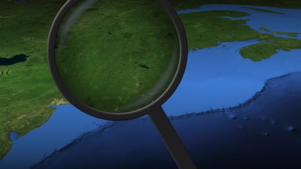 Město Providence bylo nalezeno na mapě, 3D vykreslování — Stock video