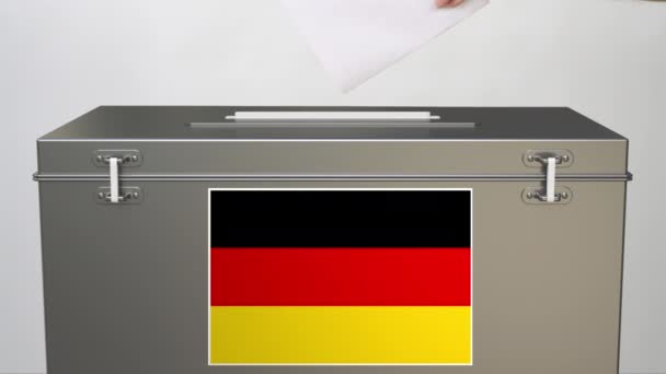 Caixa de cédula com bandeira da Alemanha, clipe relacionado à eleição — Vídeo de Stock