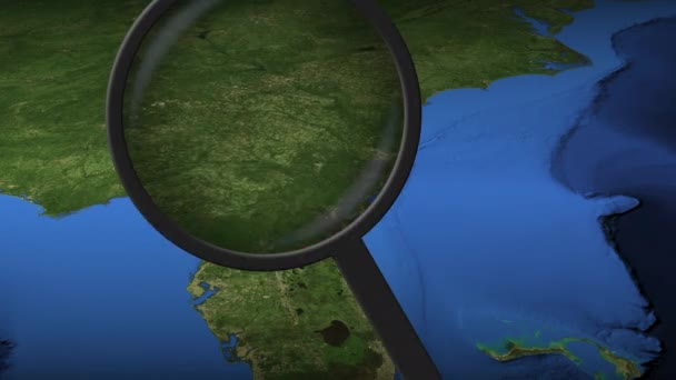 Loupe encuentra la ciudad de Jacksonville en el mapa, 3d rendering — Vídeo de stock
