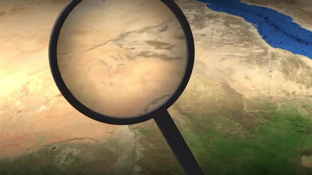 Khartoum stad finns på kartan, 3D-rendering — Stockvideo