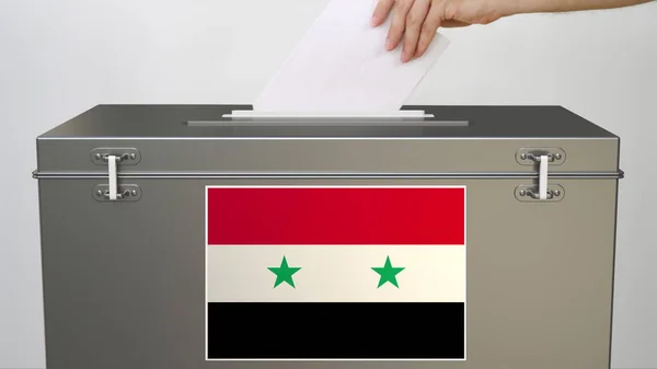 시리아의 국기 투표용지, 투표 용지 , 3d 렌더링 — 스톡 사진