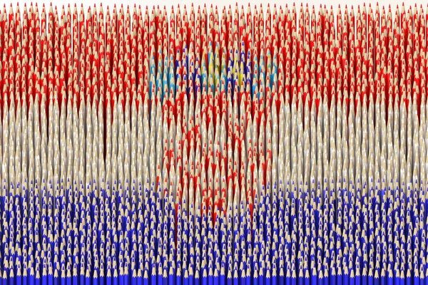 Hırvatistan 'ın ulusal bayrağı renkli kalemlerle yapıldı. Yaratıcılıkla ilgili kavramsal 3B oluşturma — Stok fotoğraf