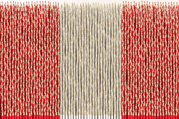 Bandera de Perú hecha con lápices de color. Representación 3D relacionada con el arte —  Fotos de Stock