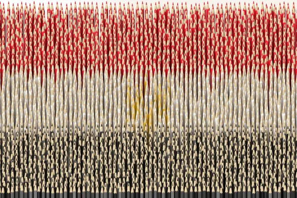 Mısır bayrağı renkli kalemlerle yapıldı. Sanatla ilgili 3B oluşturma — Stok fotoğraf