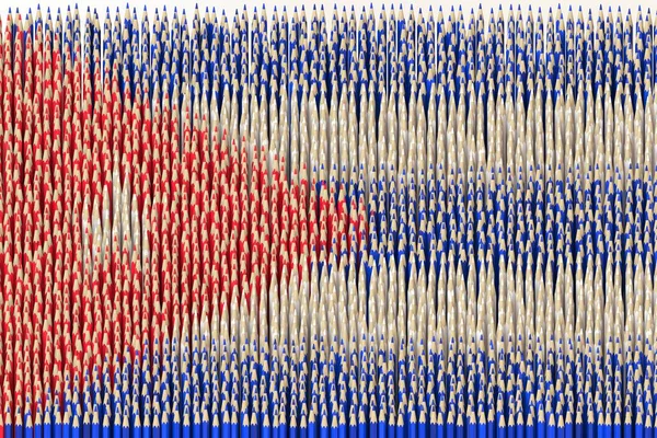 Vlag van Cuba gemaakt met kleurpotloden. Kunstgerelateerde 3D-weergave — Stockfoto