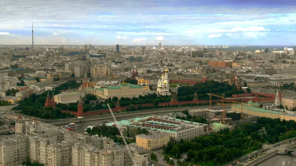 Vue aérienne des rues du Kremlin de Moscou et du centre-ville, Russie — Photo