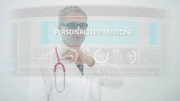 Scrolling to PERSONALIZED MEDICINE tab on a modern computer screen — Stock Photo, Image