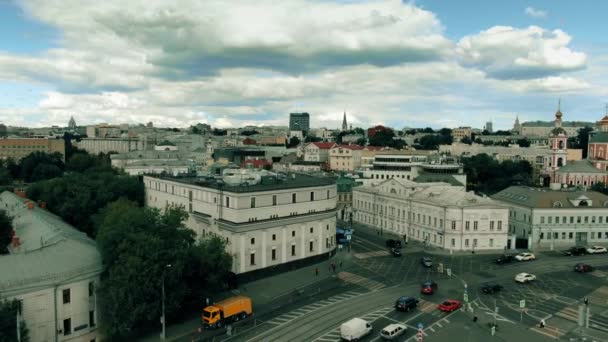 Vista aérea de la calle Solyanka en el centro histórico de Moscú, Rusia — Vídeos de Stock