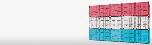 Los contenedores componen la bandera de Luxemburgo sobre fondo blanco, representación 3D —  Fotos de Stock