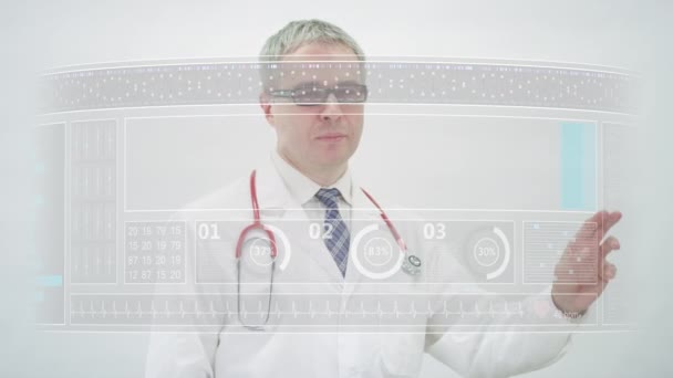 A METFORMIN generikus gyógyszer neve, amelyet orvos választ ki orvosi monitoron — Stock videók