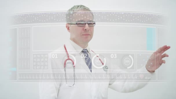 ALPRAZOLAM学名由一名医生在现代屏幕上滚动的学名 — 图库视频影像