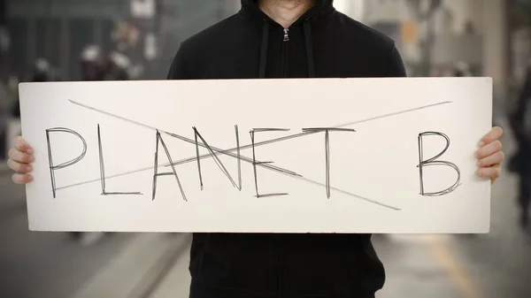 NO PLANET B words on an activism banner — Stock Photo, Image