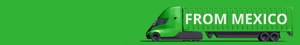 MEXICO szöveg az oldalán a zöld teherautó. 3D-s renderelés — Stock Fotó