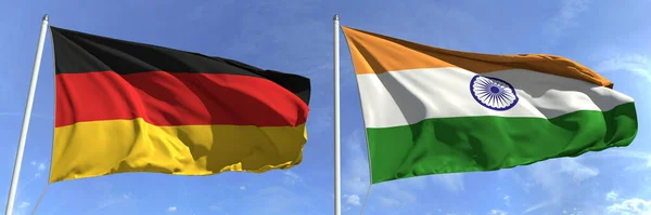 ( 영어 ) National Flag of Germany and India, 3d rendering — 스톡 사진