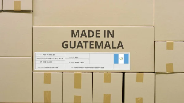 库中印有MADE in GUATEMALA文字和标志标签的框 — 图库照片