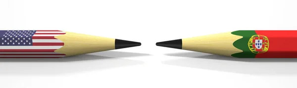 The Flags on the pencils, 3d rendering — 스톡 사진