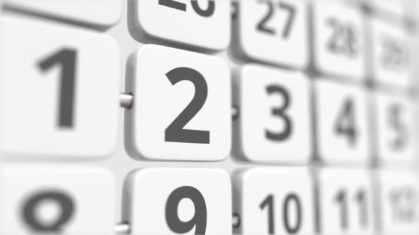 2 datum på svarvning kalenderplattan. Tidsfrist eller affärsidé — Stockvideo