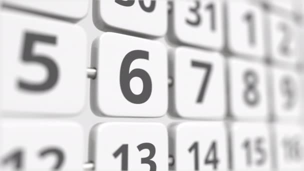 6 date sur la plaque tournante du calendrier. Date limite ou concept de planification d'entreprise — Video