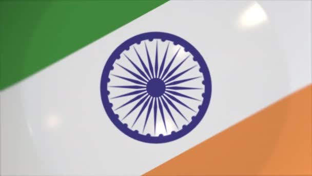 Top-down weergave van de plaat met vlag van India, nationale keuken conceptuele animatie — Stockvideo