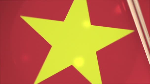 Vlag van Vietnam op het bord en stokjes. Nationaal culinaire concept — Stockvideo