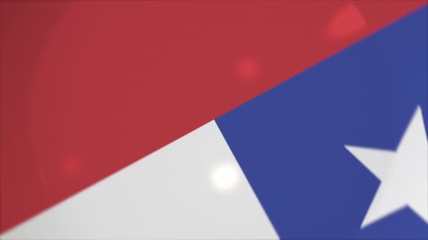 Національний прапор Чилі на пластині Концептуальна 3D анімація — стокове відео
