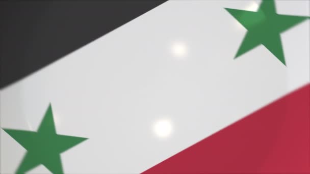 Vue du haut vers le bas de l'assiette avec drapeau de la Syrie, cuisine nationale animation conceptuelle — Video