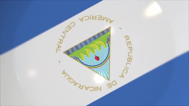 Placa com bandeira da Nicarágua na mesa, cozinha nacional conceitual 3d animação — Vídeo de Stock