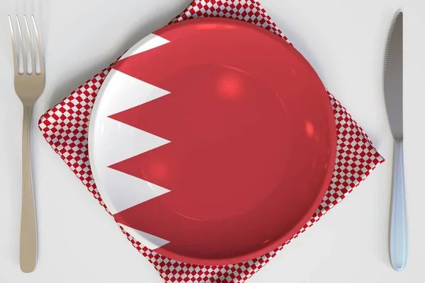 Σημαία του Μπαχρέιν επί της πινακίδας 3d απόδοση — Φωτογραφία Αρχείου
