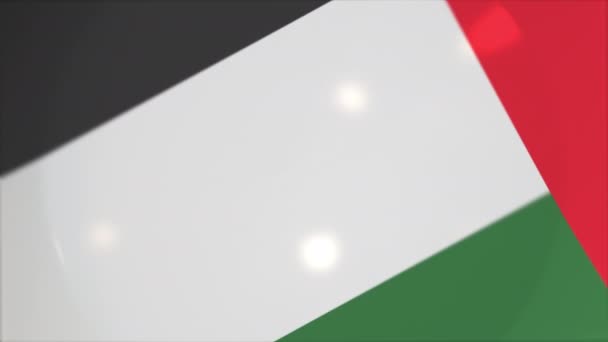 Vista de cima para baixo da placa com bandeira dos Emirados Árabes Unidos, animação conceitual cozinha nacional — Vídeo de Stock