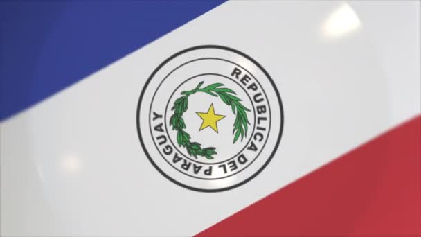 Bandeira do Paraguai na placa de animação 3d conceitual — Vídeo de Stock