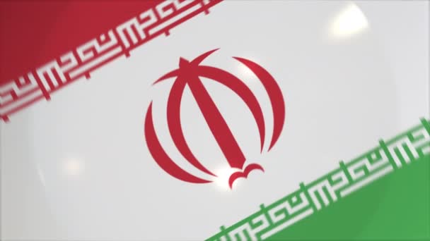 Vista dall'alto verso il basso del piatto con bandiera dell'Iran, animazione concettuale della cucina nazionale — Video Stock