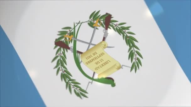 Vista de arriba hacia abajo del plato con bandera de Guatemala, animación conceptual de la cocina nacional — Vídeos de Stock
